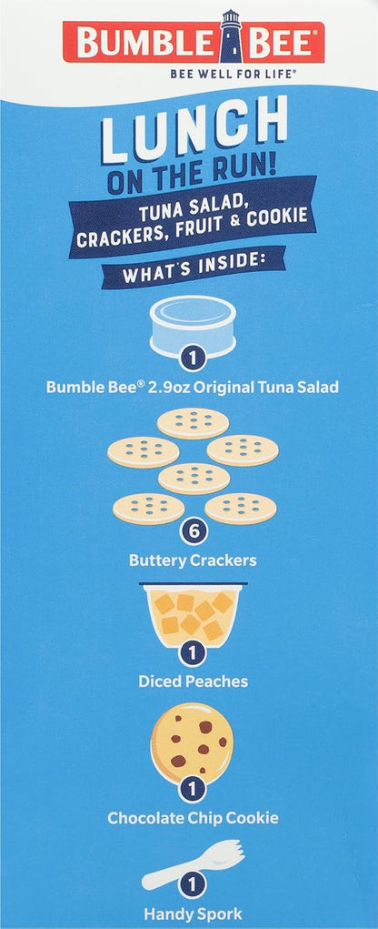 Bumble Bee Shelf Stable Tuna Salad Kit for Busy Workday, Grab and Go Lunch On The Run with 8g Protein, Peaches, and Spork