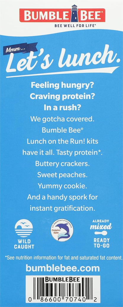 Bumble Bee Shelf Stable Tuna Salad Kit for Busy Workday, Grab and Go Lunch On The Run with 8g Protein, Peaches, and Spork