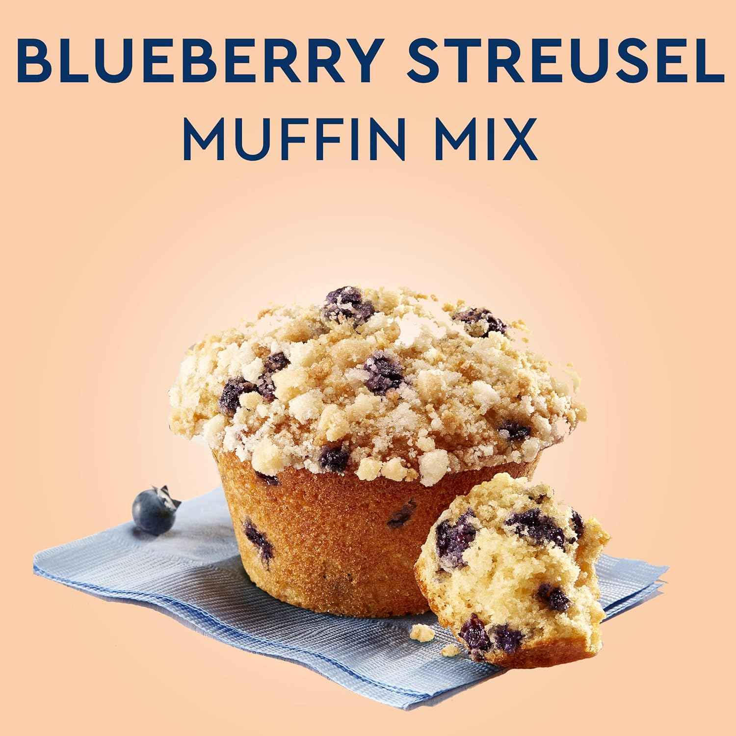 Duncan Hines Simple Mornings Blueberry Streusel Premium Muffin Mix – Make-Ahead Muffins for Efficient Office Break Room Snacking