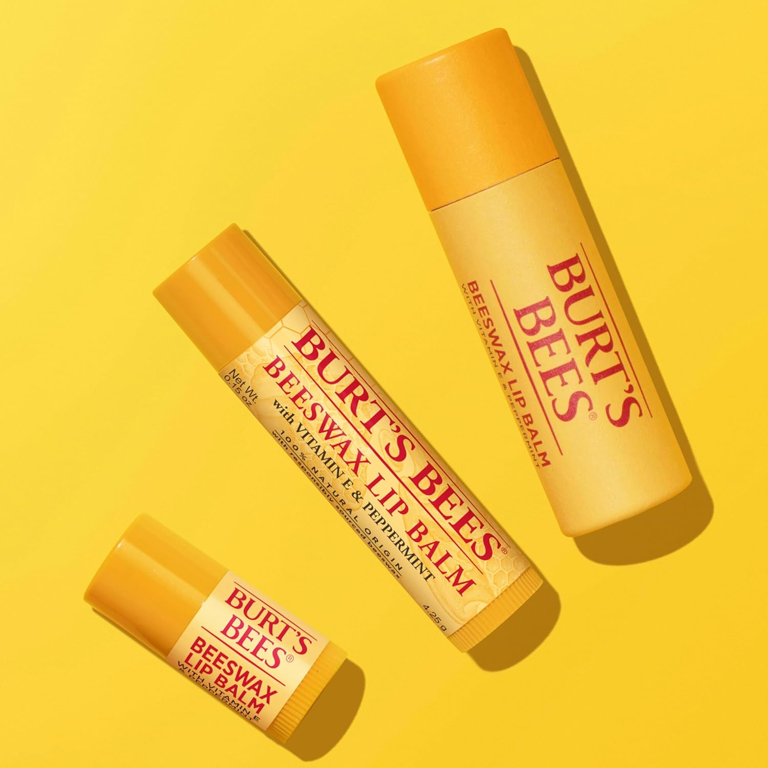 Burt's Bees Beeswax Lip Balm 12-Pack – Kid-Safe Back-to-School Stocking Stuffer for Lunchbox and Backpack