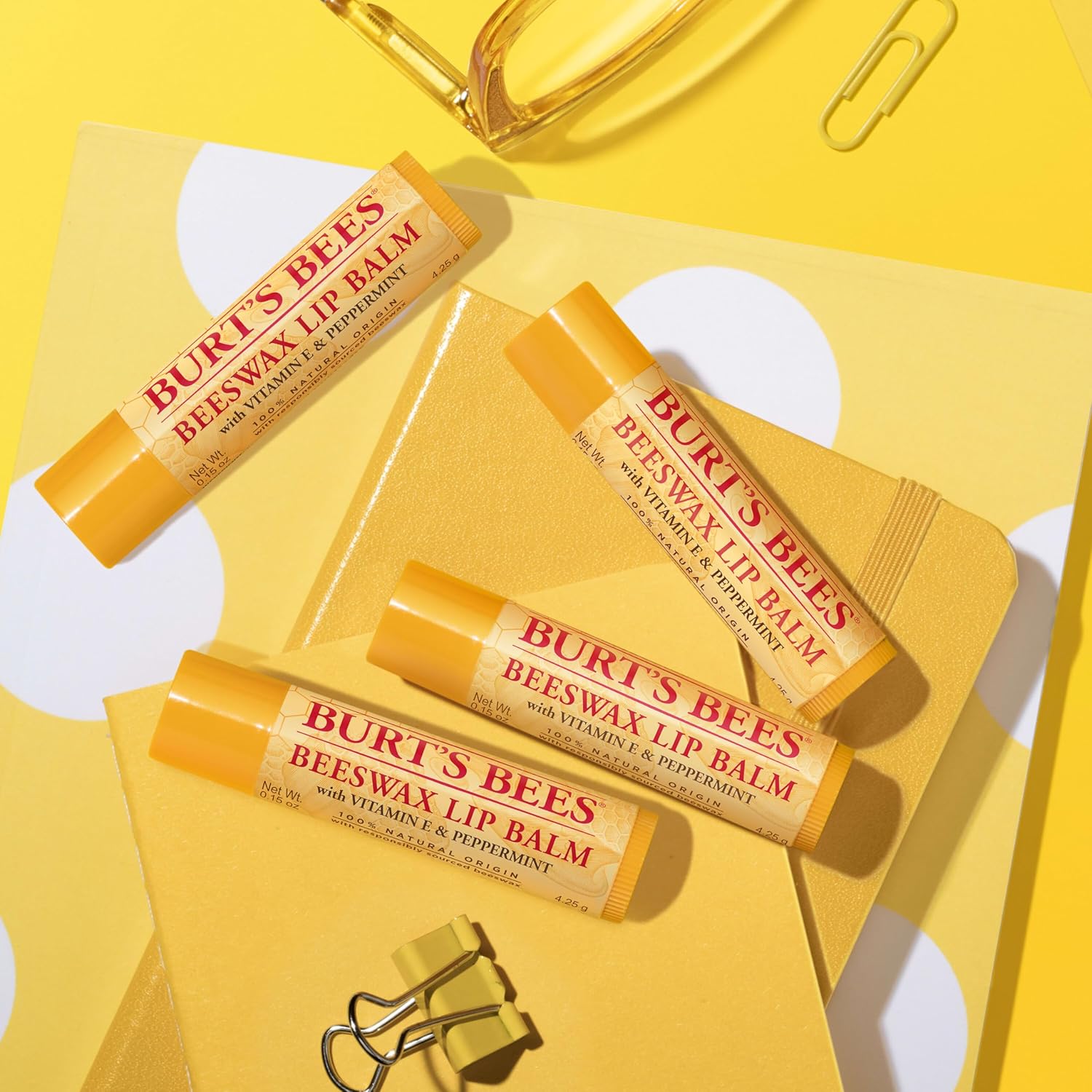 Burt's Bees Beeswax Lip Balm 12-Pack – Kid-Safe Back-to-School Stocking Stuffer for Lunchbox and Backpack