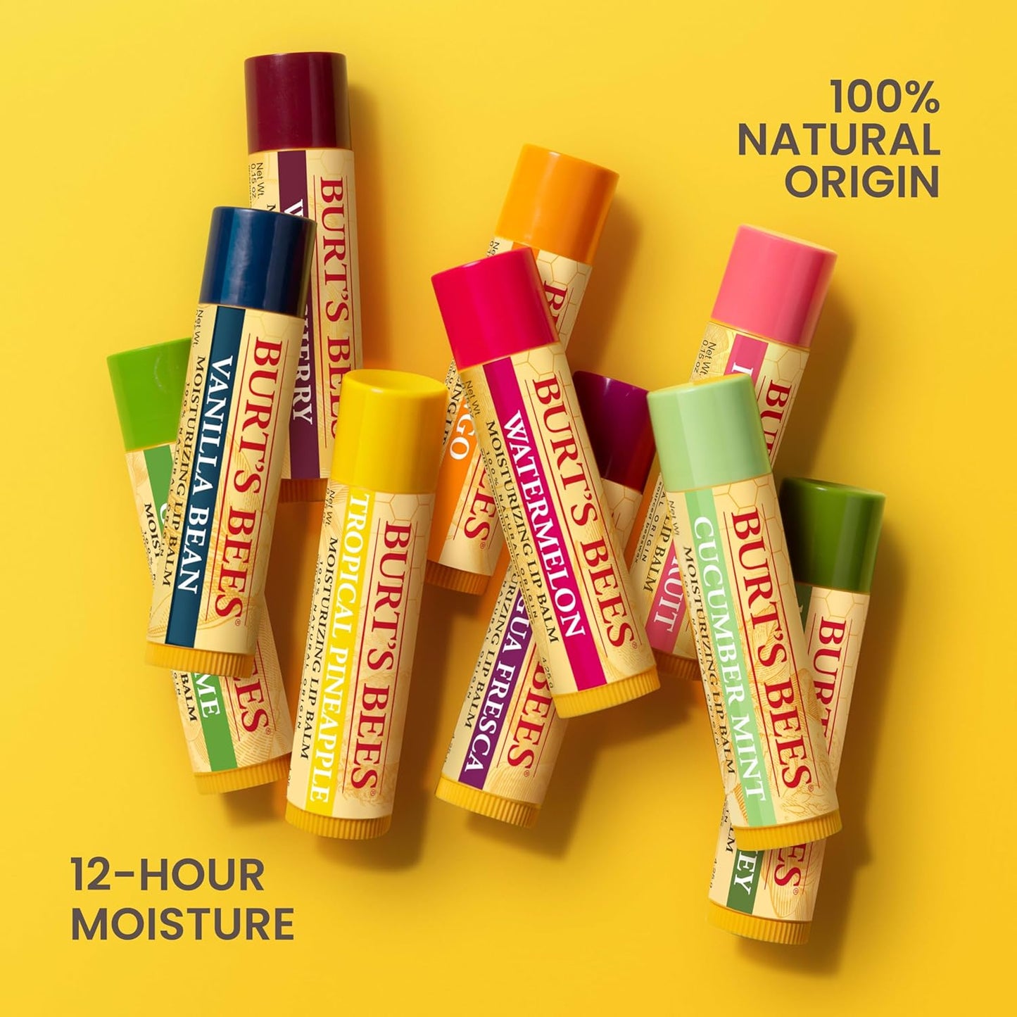 Burt's Bees Beeswax Lip Balm 12-Pack – Kid-Safe Back-to-School Stocking Stuffer for Lunchbox and Backpack