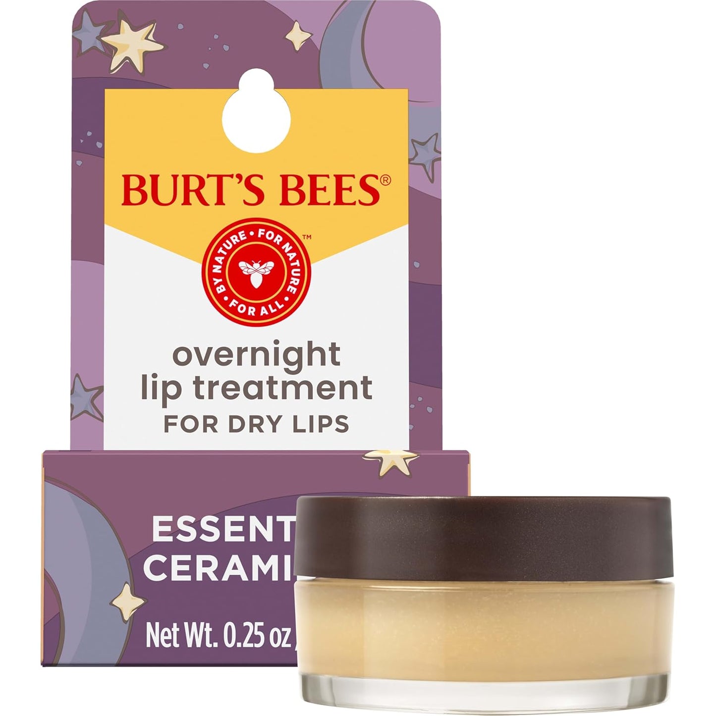 Burt's Bees Overnight Intensive Lip Treatment – Nightly Bedtime Self-Care Ritual for Hydrated Lips by Morning