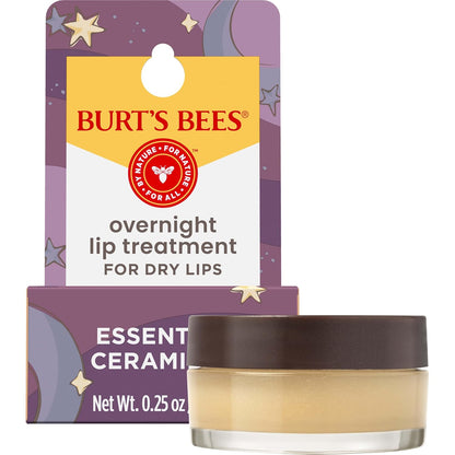 Burt's Bees Overnight Intensive Lip Treatment – Nightly Bedtime Self-Care Ritual for Hydrated Lips by Morning