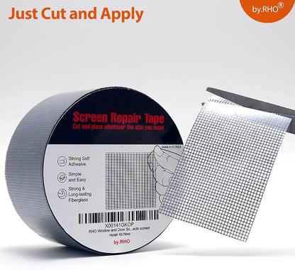 by.RHO Window Screen Repair Tape – 30-Second DIY Fix for Home Workshop and Garage Projects, Cut-to-Length Roll
