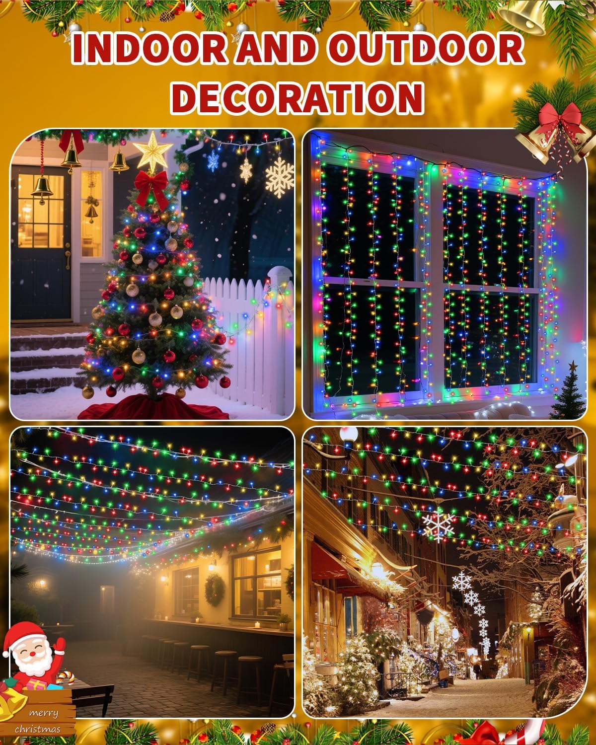 BZBANRN 1200 LED String Lights Plug in, 8 Modes Waterproof Fairy Lights for Pergola, RV Awning, and Outdoor Dining