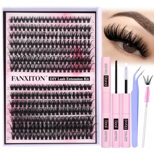 FANXITON_DIY_Lash_Extension_Kit_D_Curl_volume_lash_clusters_(40D+50D)