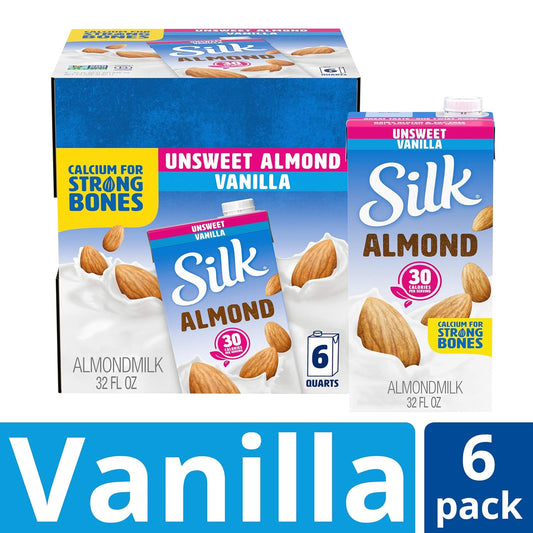 Shelf-Stable_Almond_Milk,_Unsweetened_Vanilla,_Dairy-Free,_Vegan,_Non-GMO_Project_Verified,_1_Quart_(Pack_of_6)