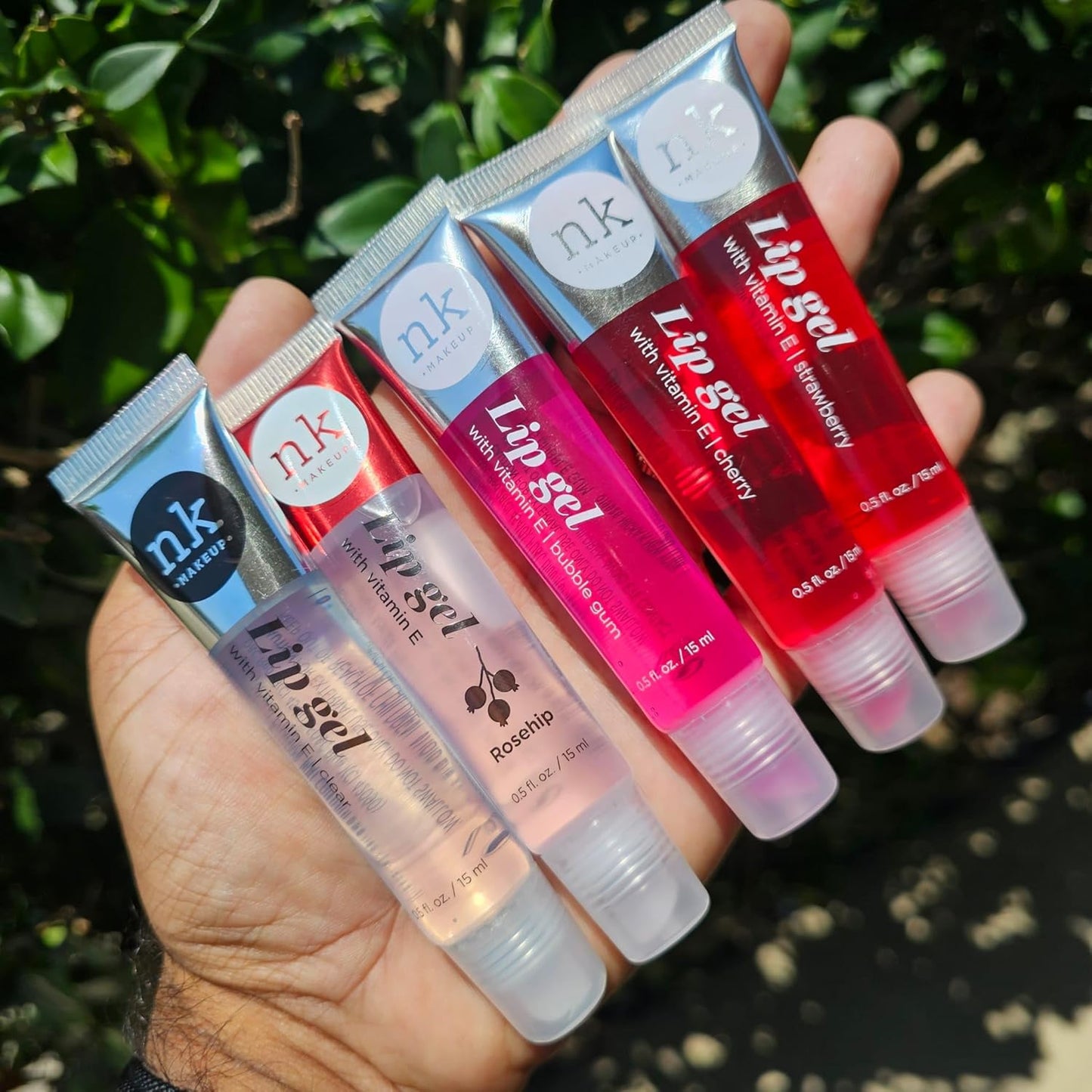 NICKA_K_NEW_YORK_VARIETY_SET_OF_5_NK_Hydrating_Lip_Gel_-_Vitamin_E_(Clear,_Rosehip_Oil,_Bubble_Gum,_Cherry,_Strawberry)_Skincare_Comfort