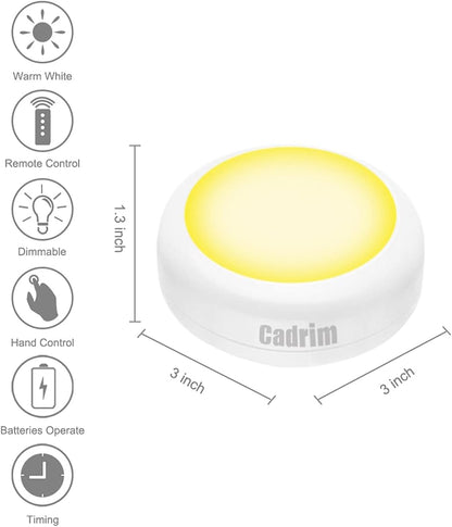 Cadrim Puck Lights - Flameless, Cool-to-Touch Night Lighting for Homes with Kids and Pets