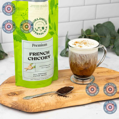 Worldwide Botanicals Roasted Chicory – High-End Coffee Substitute for the Connoisseur's Breakfast Nook, Single-Origin Quality