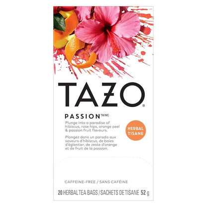 TAZO Passion Herbal Tea Bags – Caffeine-Free Family Friendly Herbal Drink for Kids and Parents