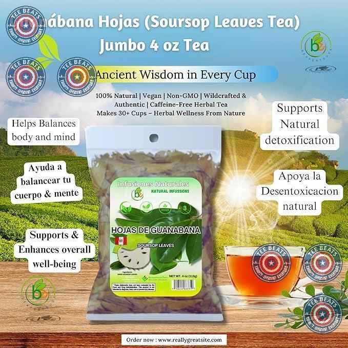 Guanábana Hojas Soursop Leaf Tea – Mindful Caffeine-Free Brew for Bath Time Relaxation & Meditation