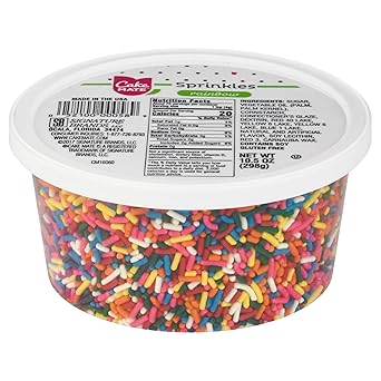 Cake Mate Rainbow Sprinkles – Eye-Catching Colorful Topping for Aesthetic Home Dessert Displays, Ice Cream Bars, and Pancake Stations, 10.5 oz