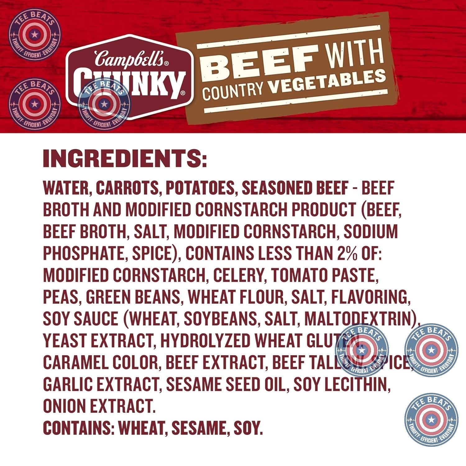 Campbell's Chunky Soup with Country Vegetables – Filling Lunch for College Students and Dorm Life, 18.8 Oz