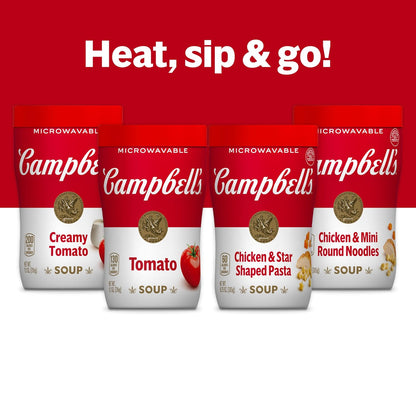 Campbell's Sipping Soup Creamy Tomato – No MSG No Artificial Colors Comfort Soup for Wind-Down Routines