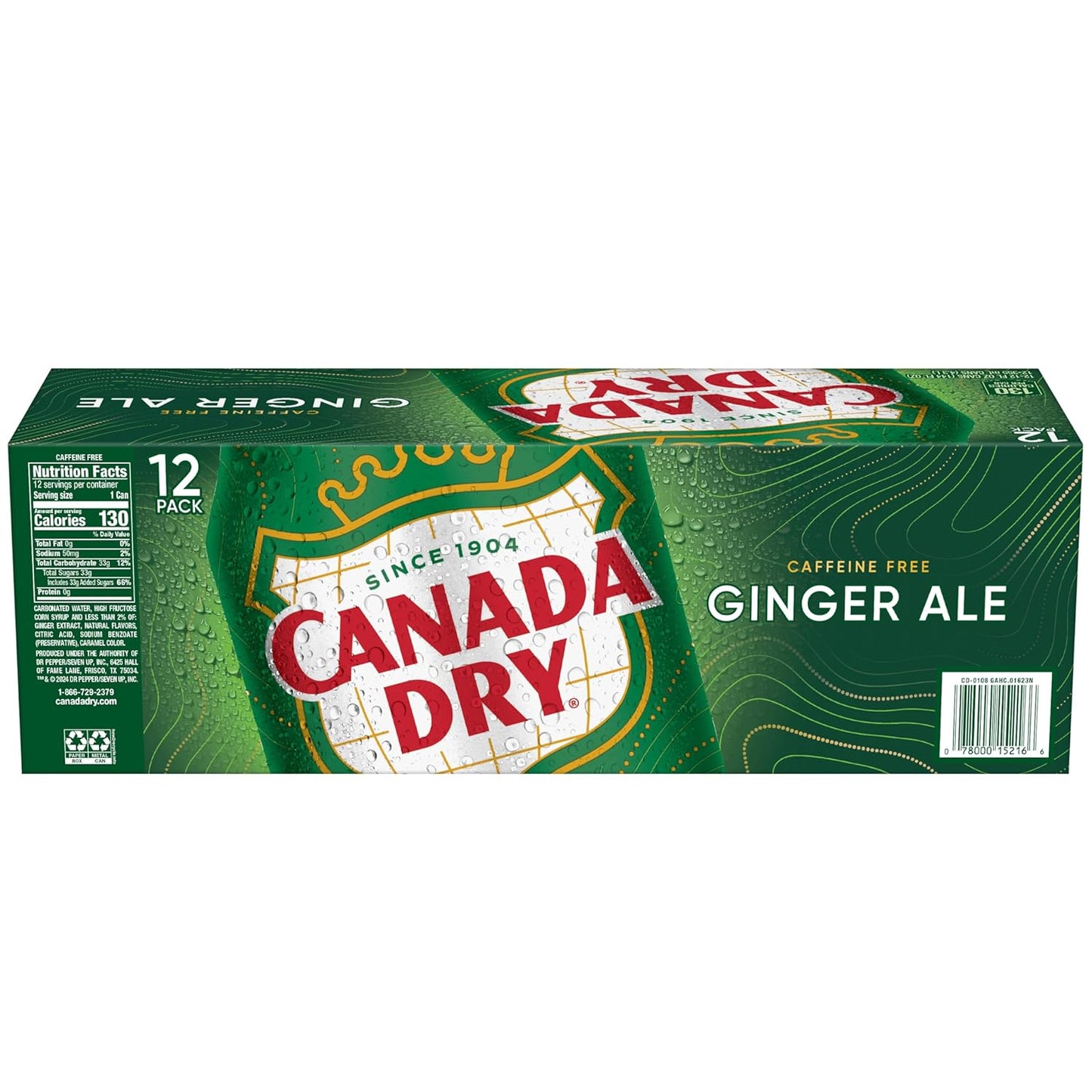 Canada Dry Ginger Ale Soda – Campfire and Trail Refreshment, Caffeine-Free 12 fl oz Cans 24 Pack