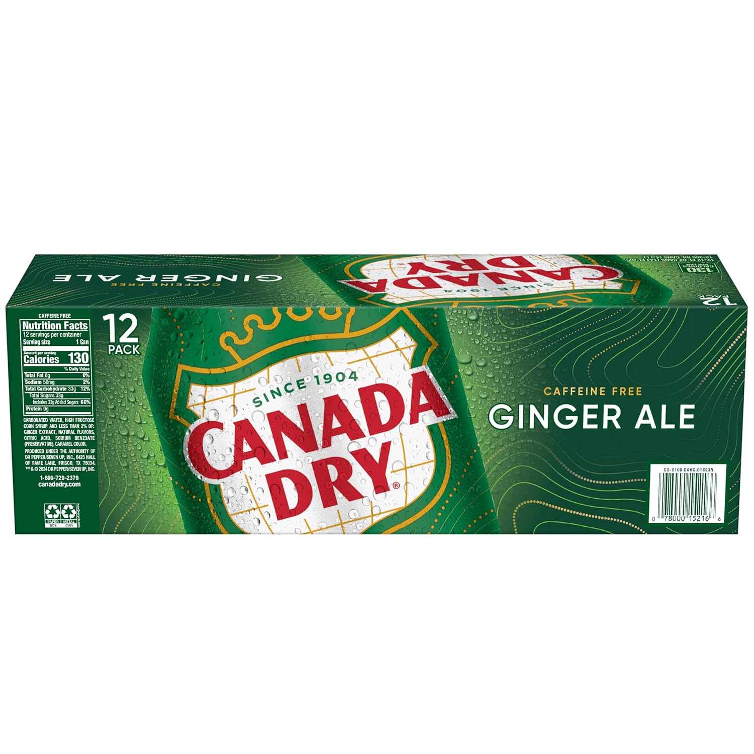 Canada Dry Ginger Ale Soda – Campfire and Trail Refreshment, Caffeine-Free 12 fl oz Cans 24 Pack
