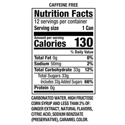 Canada Dry Ginger Ale Soda – Campfire and Trail Refreshment, Caffeine-Free 12 fl oz Cans 24 Pack