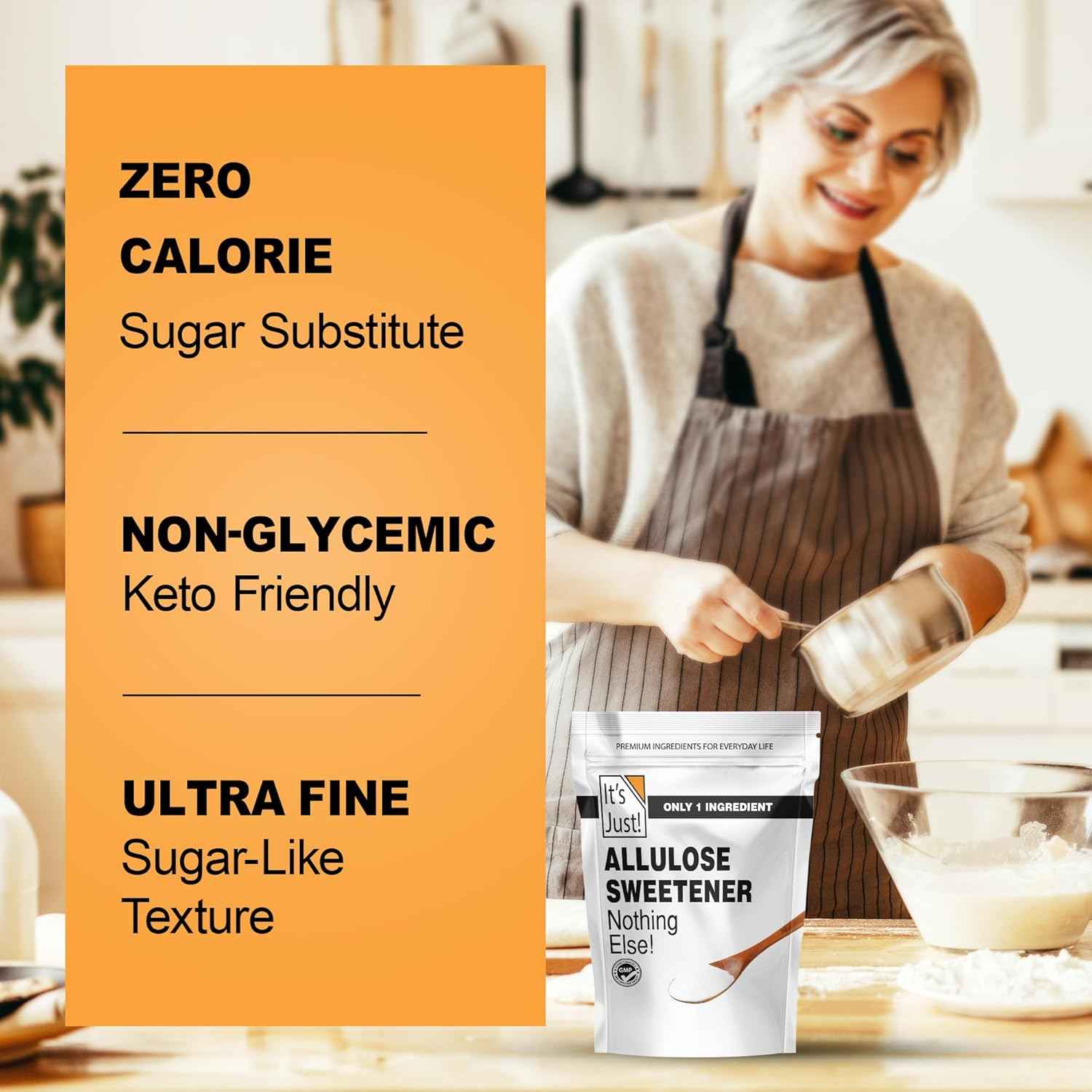 It's Just - Pure Allulose for Family Meal Prep, Safe Sugar Swap for Kids' Low-Sugar Baking