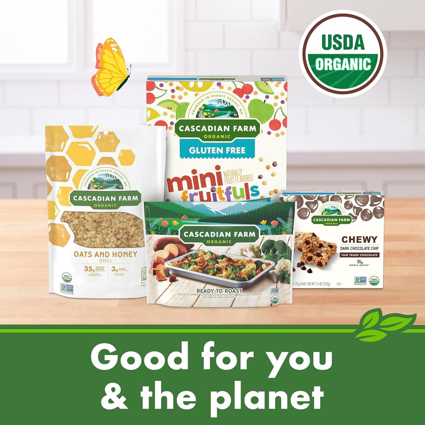 Cascadian Farm Organic Granola, Dark Chocolate Almond – Clean-Eating Breakfast Staple for Your Self-Care Breakfast Bar
