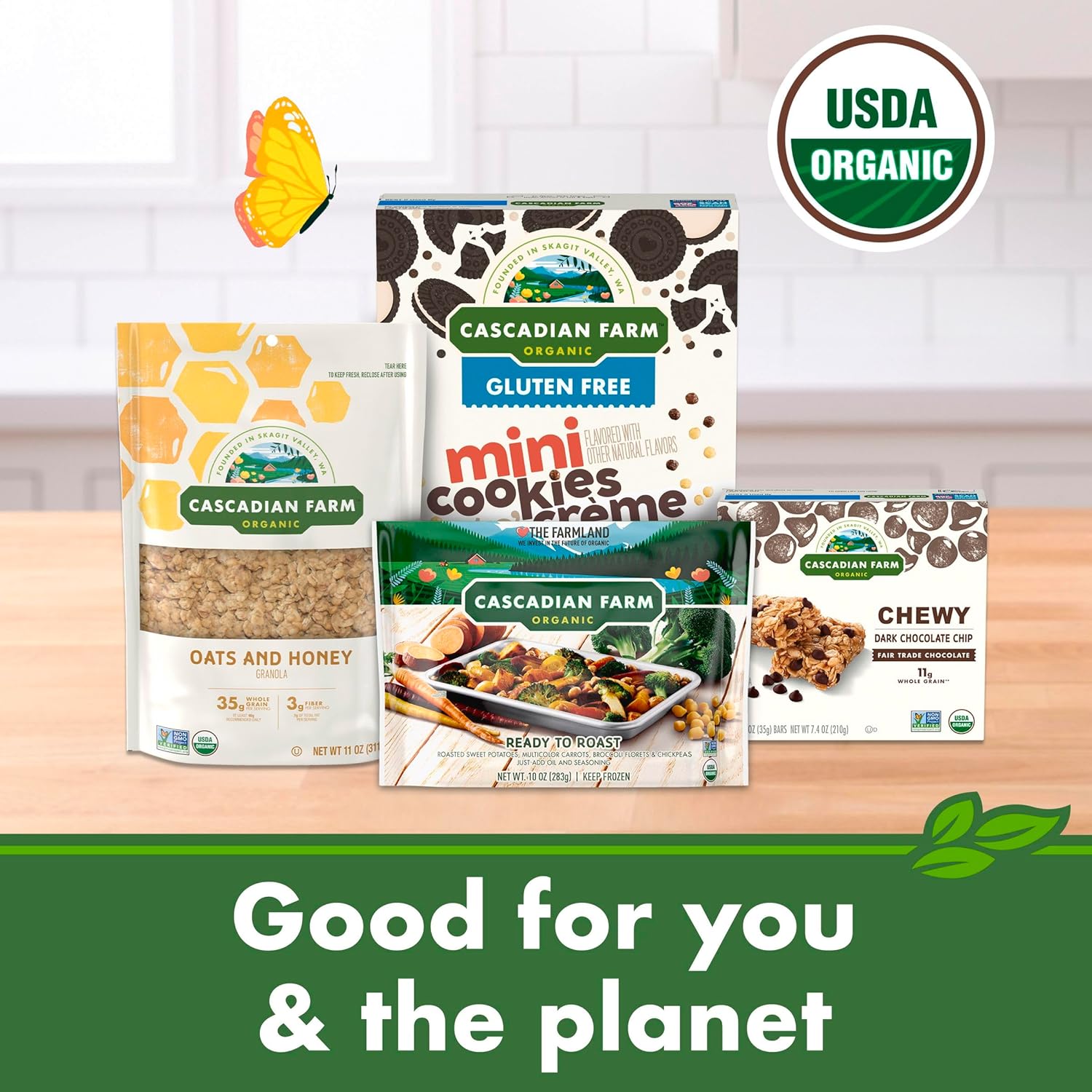Cascadian Farm Organic Mini Cookies 'n' Crème Cereal – Grandparent Gift Basket Staple for the Grandchildren's Visit