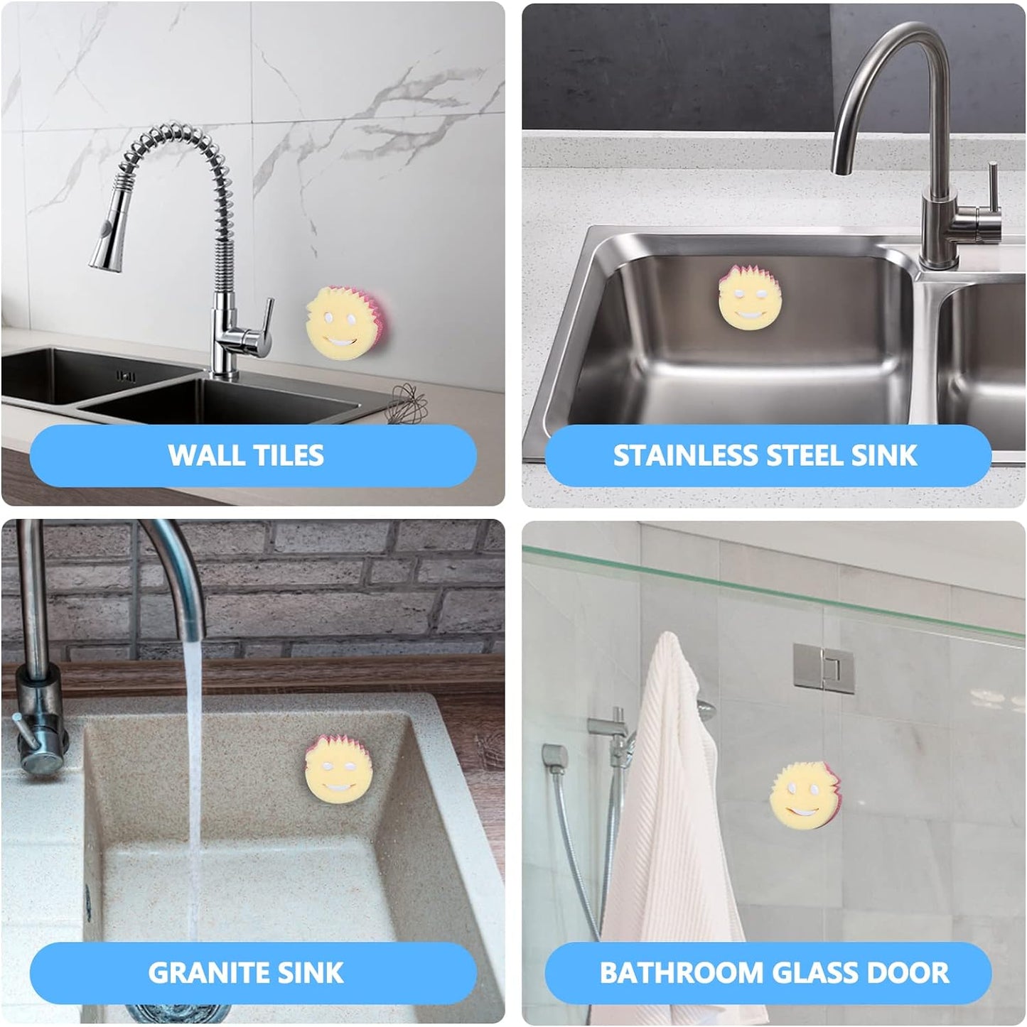 Sponge_Holder,_Sink_Caddy_for_Scrub_Sponges_with_Suction_Cup_Installation,_Kitchen/Bathroom_Sink_Sponge_Storage,_Self_Draining,_Dishwasher_Safe_for_Holding_Smiley_Sponges_(Sponges_Not_Included),1pcs_Organiser_Plastic_Rack_Smooth