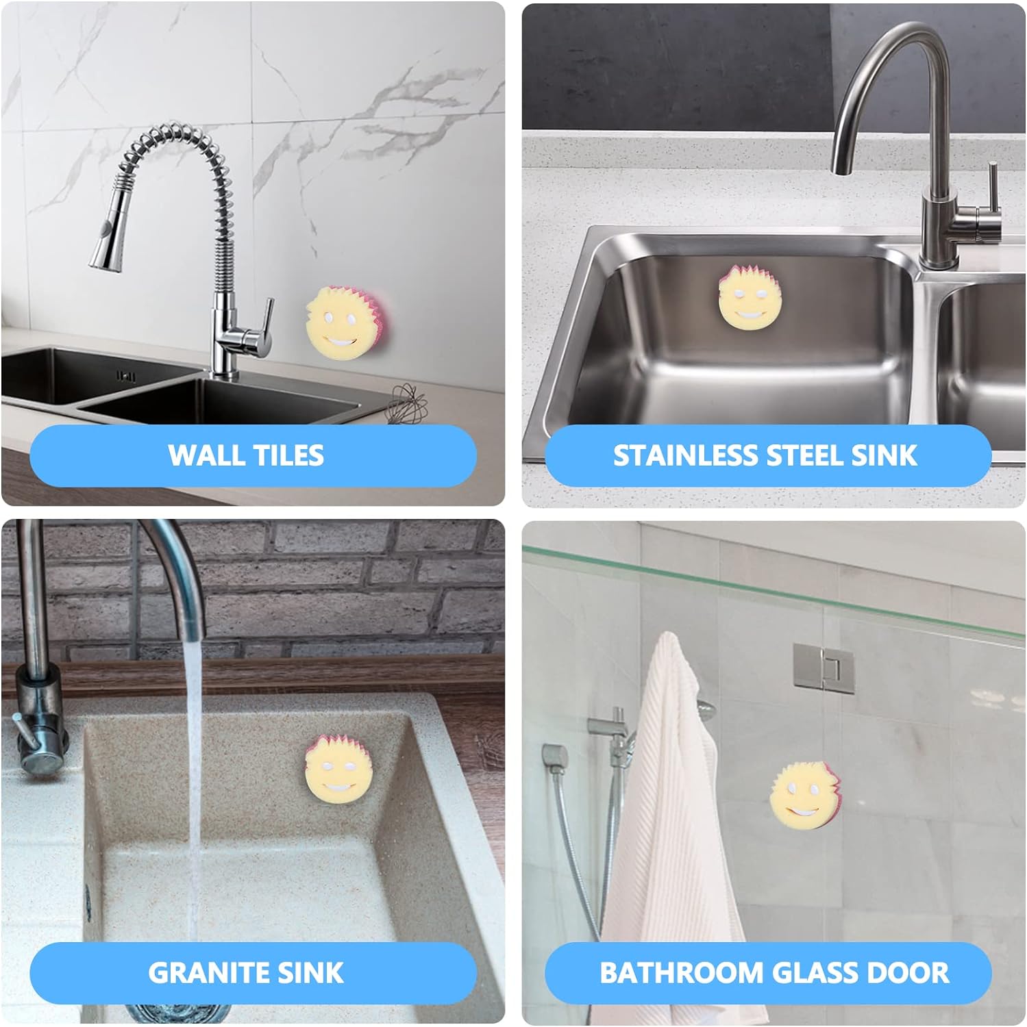 Sponge_Holder,_Sink_Caddy_for_Scrub_Sponges_with_Suction_Cup_Installation,_Kitchen/Bathroom_Sink_Sponge_Storage,_Self_Draining,_Dishwasher_Safe_for_Holding_Smiley_Sponges_(Sponges_Not_Included),1pcs_Organiser_Plastic_Rack_Smooth