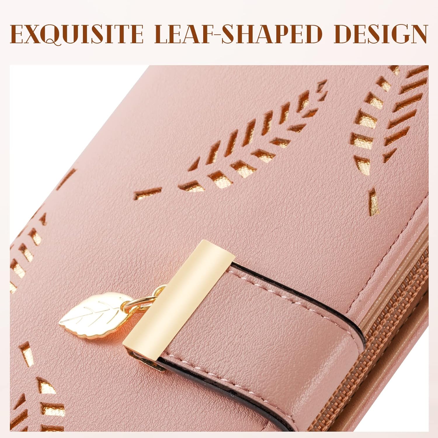 Women's_Long_Leaf_Bifold_Wallet_Leather_Card_Holder_Purse_Zipper_Buckle_Elegant_Clutch_Wallet_Handbag_for_Women_-_Pink_wallet_for