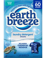 Earth Breeze Laundry Detergent Sheets Spring Blossoms - 60 Loads Microplastic-Free Detergent for Kids' Playroom Towels and Washable Blankets