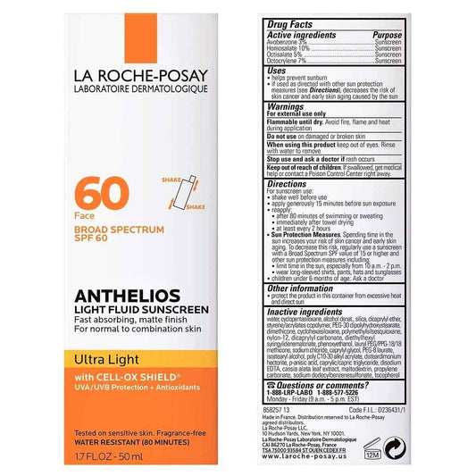 La Roche-Posay Anthelios SPF 60 Sunscreen – Water-Resistant Facial Protection for Active Outdoor Days