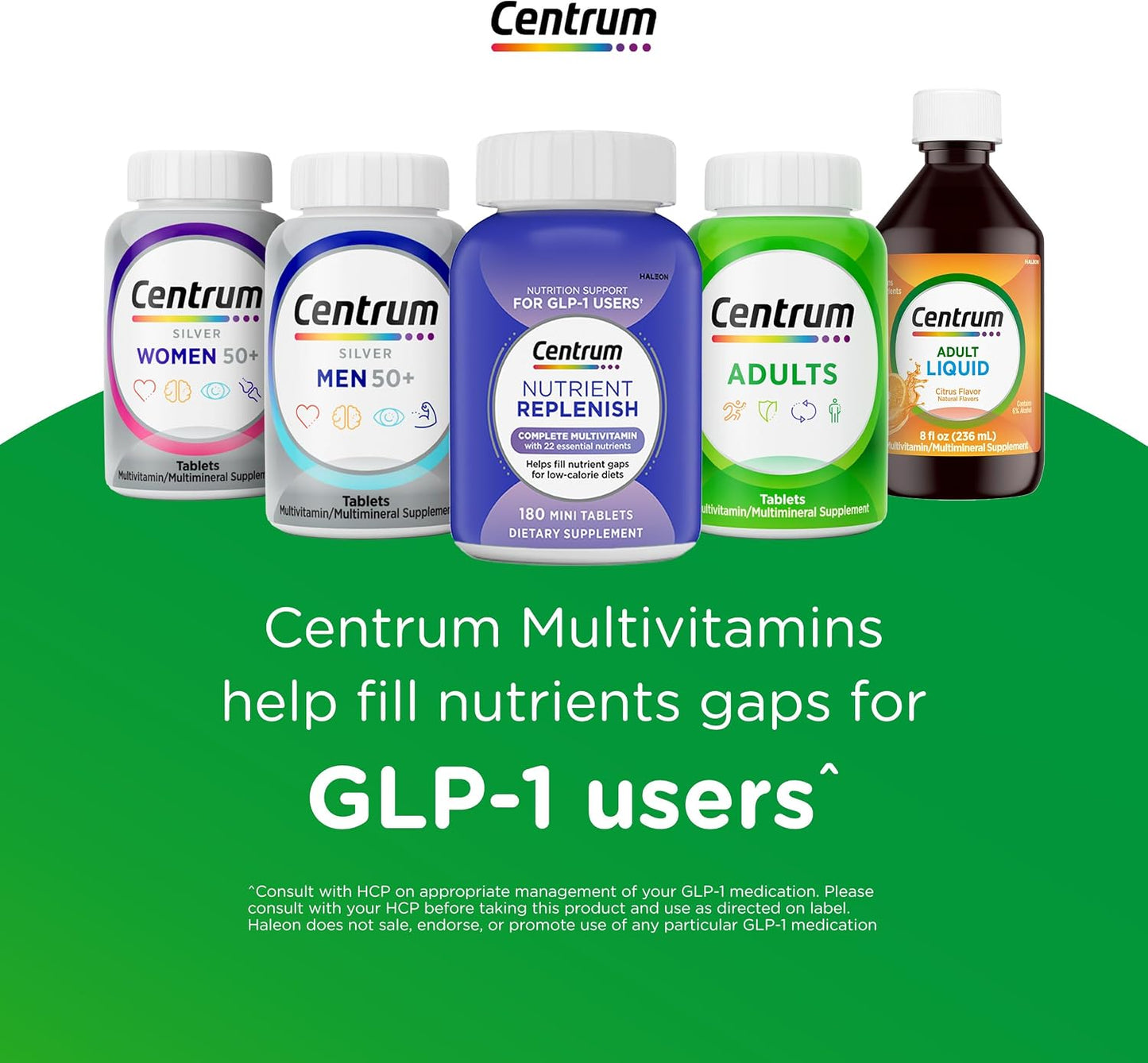Centrum Silver Women's 50 Plus Multivitamin – Everyday Vitality Supplement for Bathroom Counter Wellness, Non-GMO and Gluten-Free - 200 Ct
