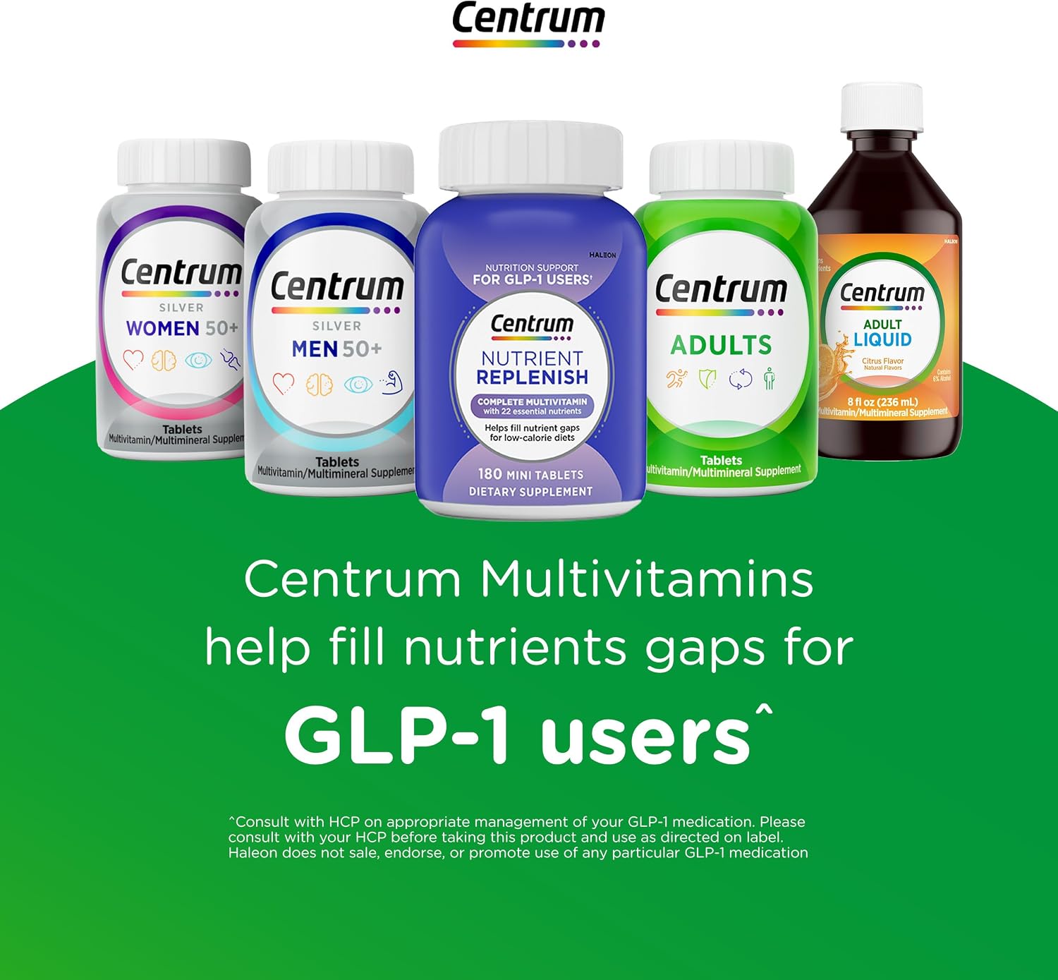 Centrum Silver Women's 50 Plus Multivitamin – Everyday Vitality Supplement for Bathroom Counter Wellness, Non-GMO and Gluten-Free - 200 Ct