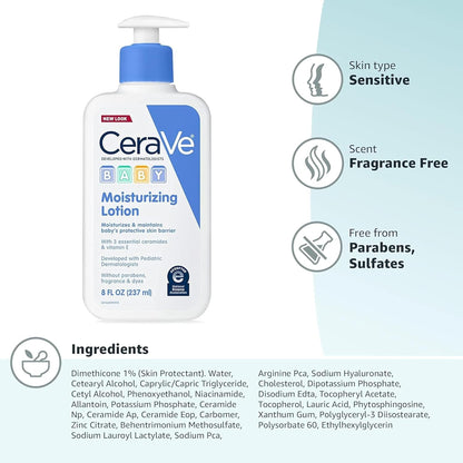CeraVe Baby Lotion – Chemical-Free Skincare with No Harmful Irritants for Delicate Skin