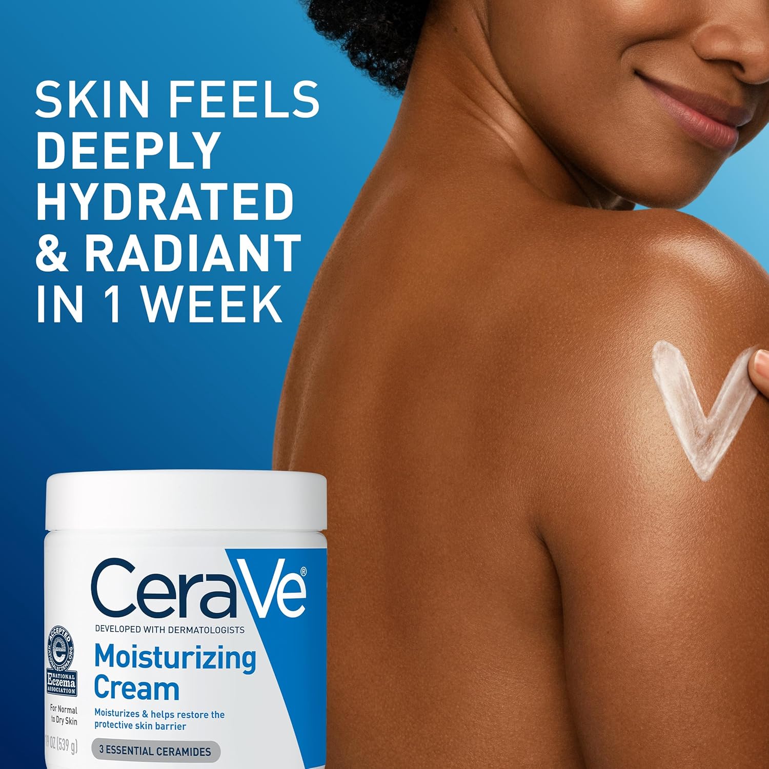 CeraVe Moisturizing Cream – Daily Hydration Ritual for Sensitive Skin, Post-Shower Face and Body Cream