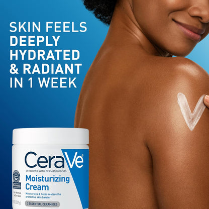 CeraVe Moisturizing Cream – Daily Hydration Ritual for Sensitive Skin, Post-Shower Face and Body Cream