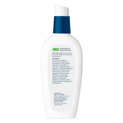 CeraVe PM Facial Moisturizer – Clean, Oil-Free Night Cream for Simple Skincare