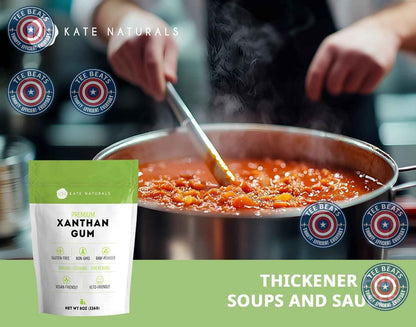 Kate Naturals Xanthan Gum for Baking, Ice Cream & Thickener – Calming DIY Bath Ritual Powder for Self-Care Night