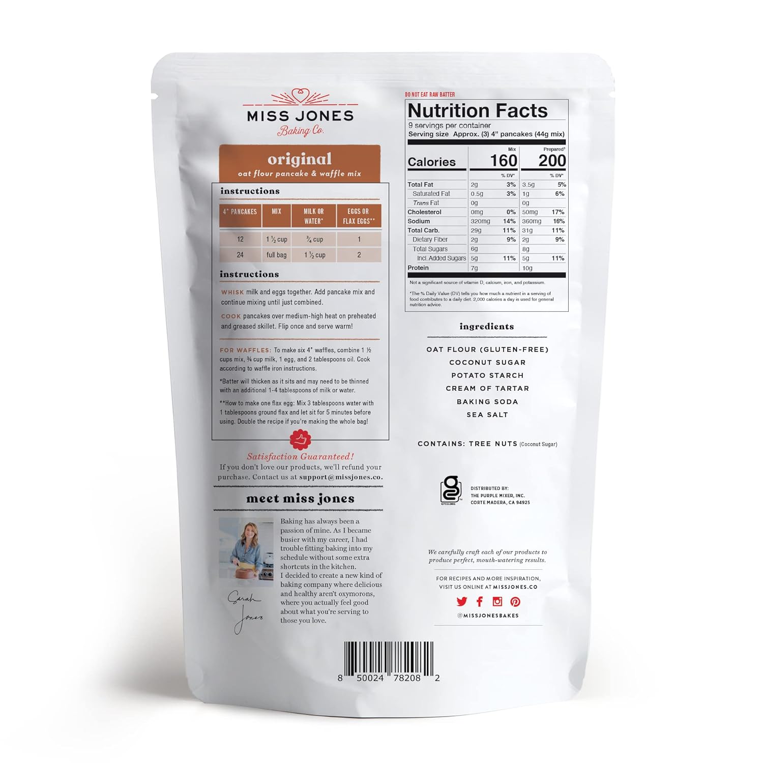 certified gluten-free 100% whole grain oat flour base