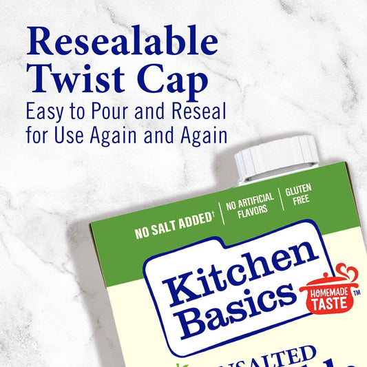 Kitchen Basics Unsalted Vegetable Broth 32 fl oz, Clean-Label Stock for Simple Intentional Home Cooking