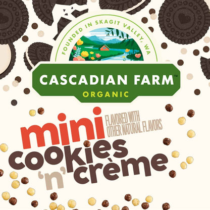 Cascadian Farm Organic Mini Cookies 'n' Crème Cereal – Grandparent Gift Basket Staple for the Grandchildren's Visit