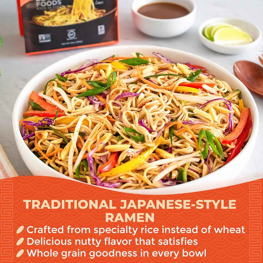 Lotus Foods Organic Millet & Brown Rice Ramen Noodles – Two-Ingredient Vegan Ramen for Clutter-Free Gluten-Free Pantries, 10 oz
