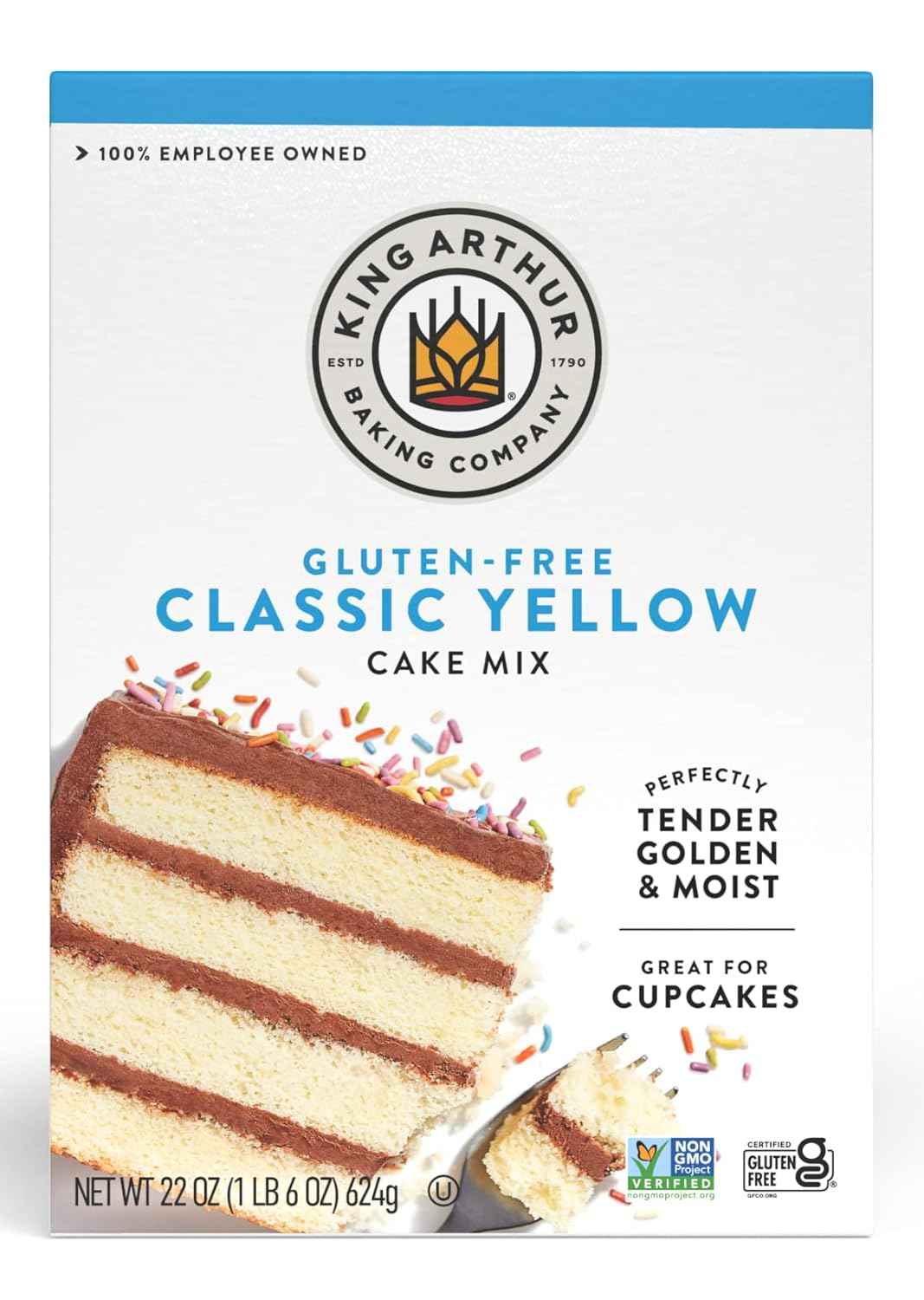 King Arthur Gluten-Free Yellow Cake Mix – Safe Birthday Treat for Kids with Celiac, 22 oz Mix for Layer Cakes and Cupcakes