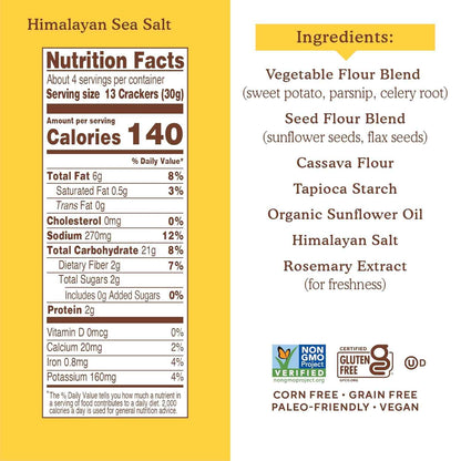Simple Mills Veggie Pita Crackers, Himalayan Salt – School Lunchbox Crackers That Sneak Veggies Into Kids' Snacks