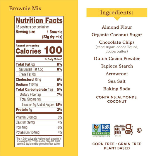 Simple Mills Almond Flour Brownie Mix – Cleaner Lunchbox Treat for Kids with Gluten Free Ingredients