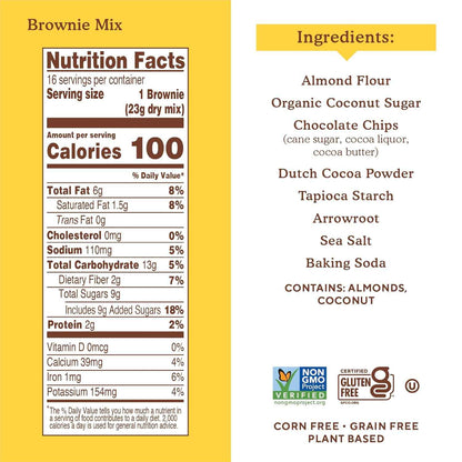Simple Mills Almond Flour Brownie Mix – Cleaner Lunchbox Treat for Kids with Gluten Free Ingredients