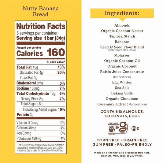 Simple Mills Nutty Banana Bread Bar – Allergy-Friendly Lunchbox Snack for School and After-School