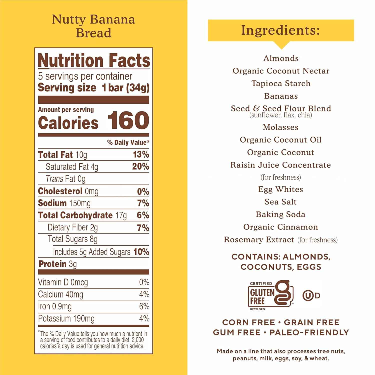 Simple Mills Nutty Banana Bread Bar – Allergy-Friendly Lunchbox Snack for School and After-School