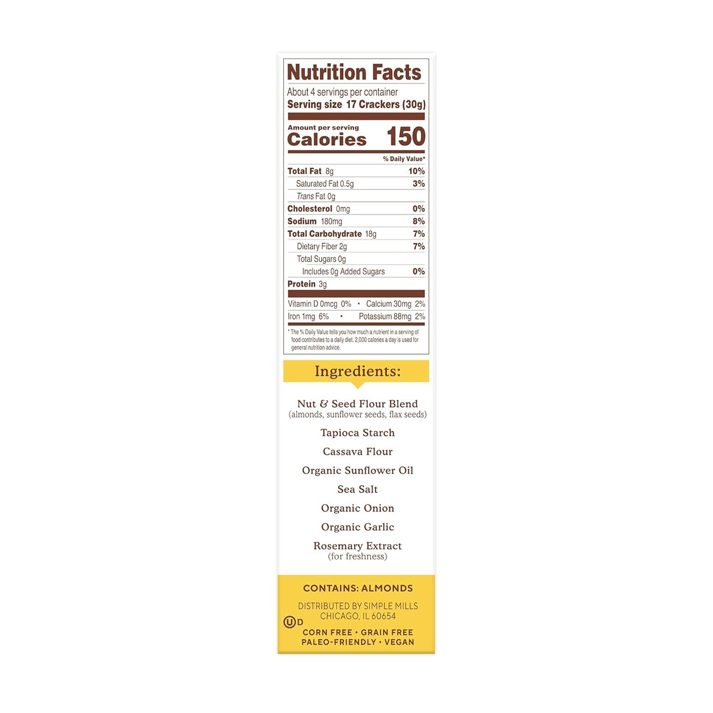 certified gluten free, non-gmo, grain free, corn free, paleo friendly, and plant based