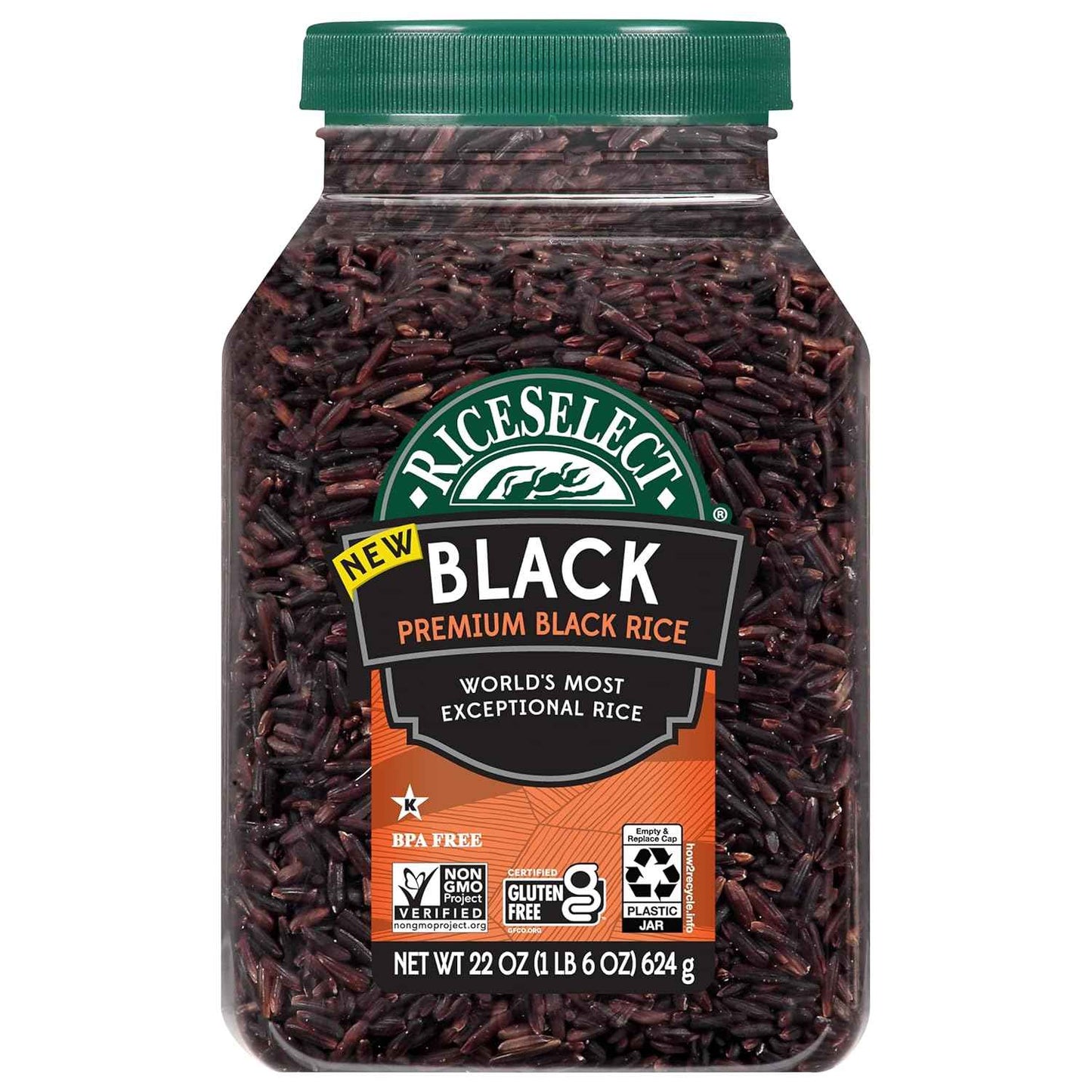 RiceSelect Black Rice — Premium Forbidden Rice in BPA-Free Jar for Elevated Home Dining
